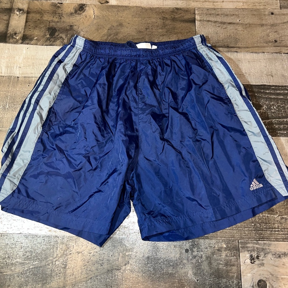 Mens Blue Adidas Swim Trunks